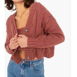 Callahan Lu Cardigan set in oxblood